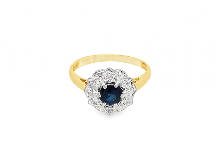Pre-owned 18ct Gold Sapphire & Diamond Ring