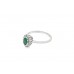 Pre-owned 9ct White Gold Emerald & Diamond Ring