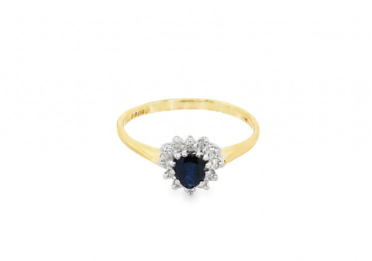 Pre-owned 9ct Gold Sapphire & Diamond Ring