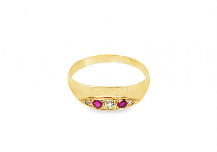 Pre-owned Antique 18ct Ruby & Diamond Ring