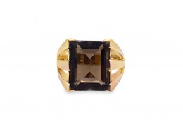 Pre-owned 9ct Yellow Gold Vintage Smokey Quartz Ring Pre-owned 9ct Yellow Gold Vintage Smokey Quartz Ring