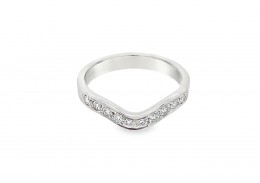 Pre-owned 9ct White Gold Diamond Wishbone Ring Pre-owned 9ct White Gold Diamond Wishbone Ring