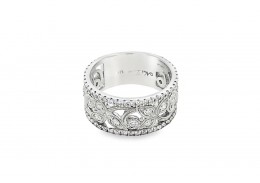 Pre-owned 14ct White Gold Diamond Floral Band Pre-owned 14ct White Gold Diamond Floral Band