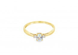 Pre-owned 9ct Gold Aquamarine & Diamond Ring