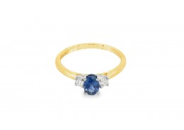 Pre-owned 18ct Gold Sapphire & Diamond Trilogy Pre-owned 18ct Gold Sapphire & Diamond Trilogy