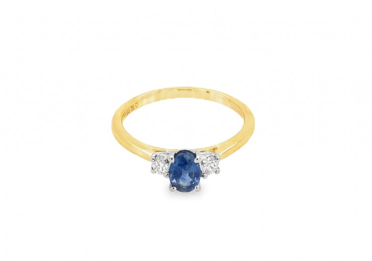 Pre-owned 18ct Gold Sapphire & Diamond Trilogy