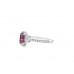Pre-owned Platinum Pink Sapphire & Diamond Ring