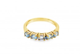 Pre-owned 9ct Yellow Gold & Blue Topaz Ring