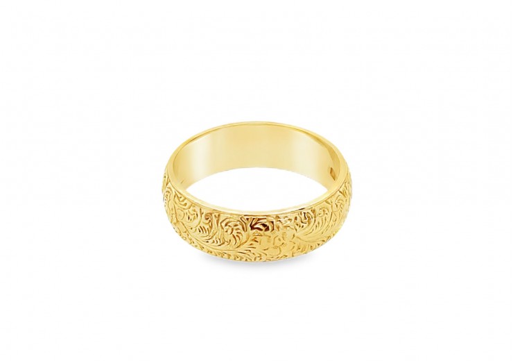 Pre-owned Antique 18ct Yellow Gold Patterned Band