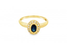 Pre-owned 18ct Yellow Gold Sapphire & Diamond Ring