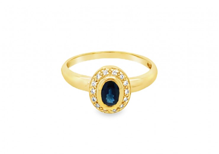 Pre-owned 18ct Yellow Gold Sapphire & Diamond Ring