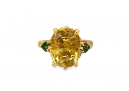 Bespoke Design 18ct Yellow Gold Yellow Sapphire & Emerald Ring Bespoke Design 18ct Yellow Gold Yellow Sapphire & Emerald Ring