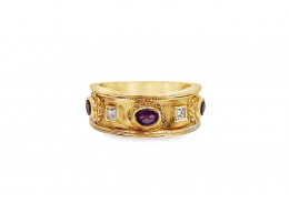 Pre-owned 9ct Yellow Gold Multi Gem Ring