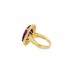 Pre-owned 18ct Yellow Gold Oval Amethyst & Diamond Ring