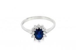 Pre-owned 18ct White Gold Sapphire & Diamond Ring Pre-owned 18ct White Gold Sapphire & Diamond Ring