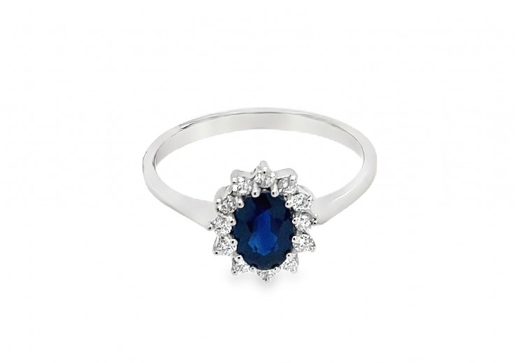Pre-owned 18ct White Gold Sapphire & Diamond Ring Pre-owned 18ct White Gold Sapphire & Diamond Ring