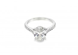 Platinum Oval Lab Diamond Ring