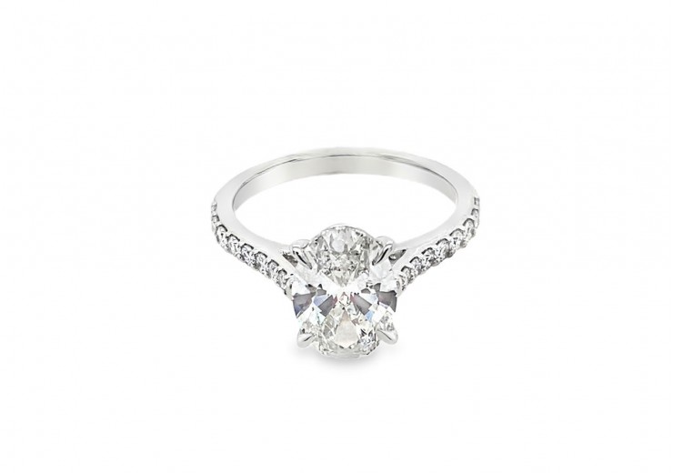 Platinum Oval Lab Diamond Ring Platinum Oval Lab Diamond Ring