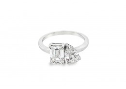 18ct White Gold Lab Diamond Toi Et Moi