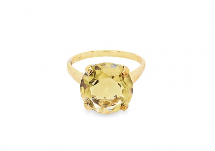 Pre-owned Vintage 9ct Gold & Quartz Ring