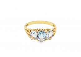 Pre-owned Vintage 9ct Gold Aquamarine Ring Pre-owned Vintage 9ct Gold Aquamarine Ring