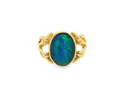 Pre-owned Vintage 9ct Gold & Opal Triplet Ring Pre-owned Vintage 9ct Gold & Opal Triplet Ring