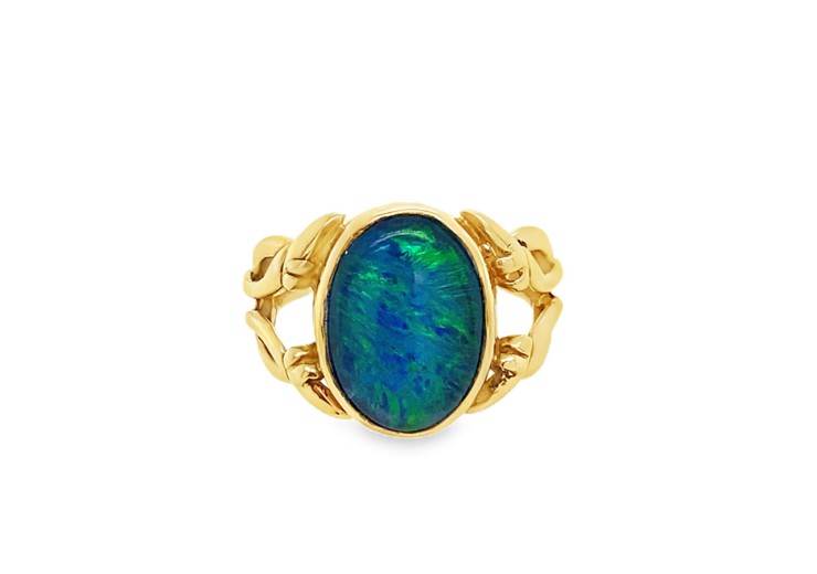 Pre-owned Vintage 9ct Gold & Opal Triplet Ring Pre-owned Vintage 9ct Gold & Opal Triplet Ring