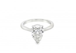 Platinum Pear Cut Lab Diamond Ring