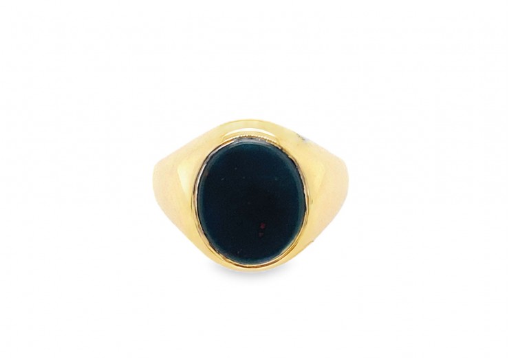 Pre-owned 9ct Yellow Gold & Bloodstone Signet Ring
