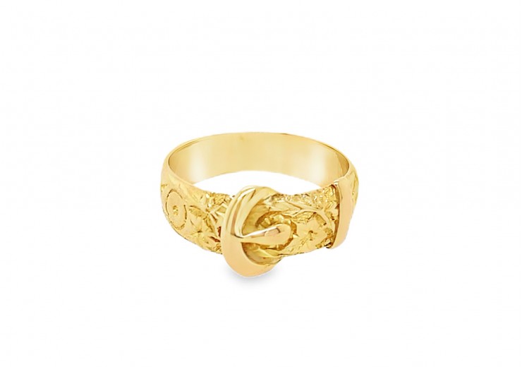 Pre-owned Antique 18ct Yellow Gold Buckle Ring