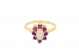 Pre-owned 9ct Gold Ruby & Opal Ring Pre-owned 9ct Gold Ruby & Opal Ring