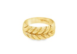Pre-owned Vintage 9ct Yellow Gold Woven Band
