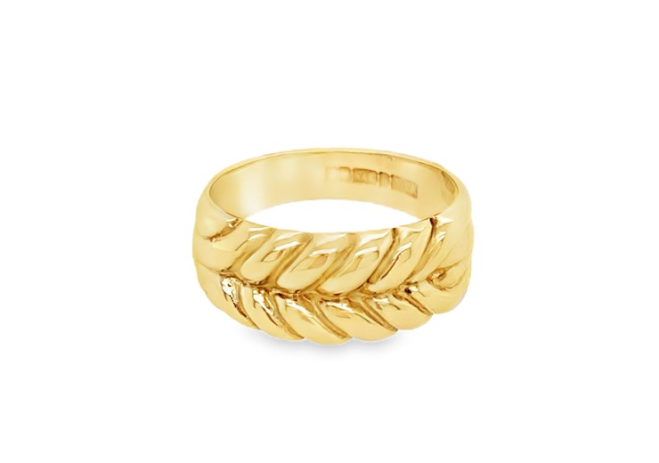 Pre-owned Vintage 9ct Yellow Gold Woven Band