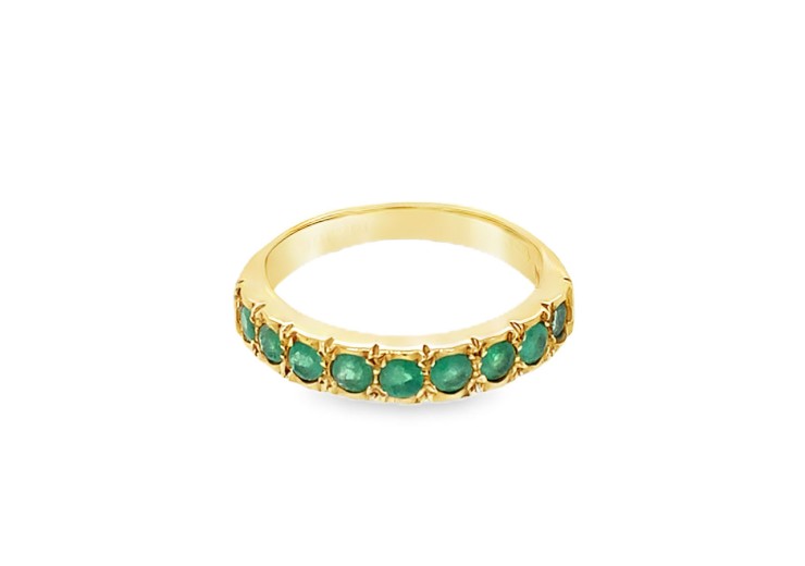 Pre-owned Vintage 9ct Yellow Gold & Emerald Ring