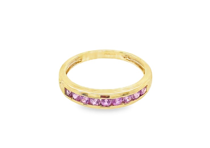 Pre-owned 9ct Yellow Gold & Pink Sapphire Ring