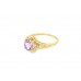 Pre-owned 9ct Gold Kunzite & Diamond Ring