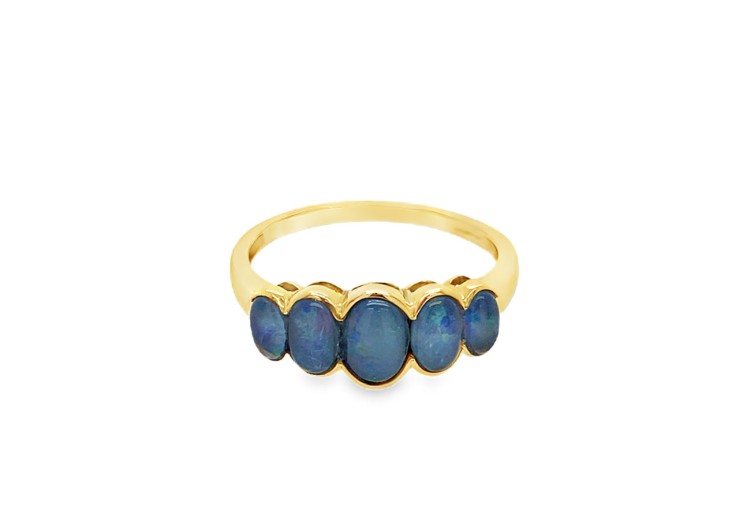 Pre-owned 9ct Yellow Gold & Opal Triplet Ring