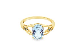 Pre-owned 9ct Yellow Gold Synthetic Gemstone Ring