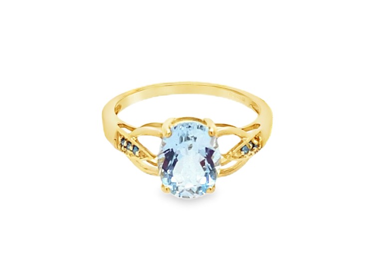Pre-owned 9ct Yellow Gold Synthetic Gemstone Ring