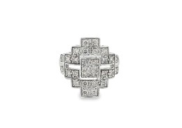 Pre-owned 9ct White Gold & Diamond Dress Ring