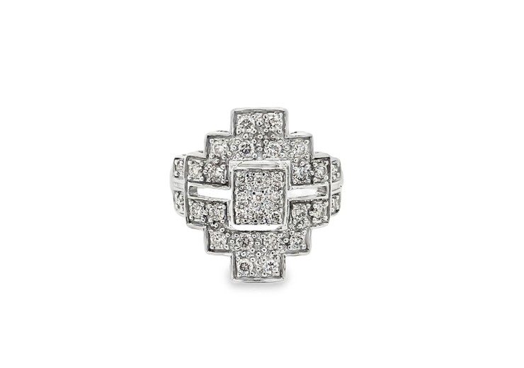 Pre-owned 9ct White Gold & Diamond Dress Ring