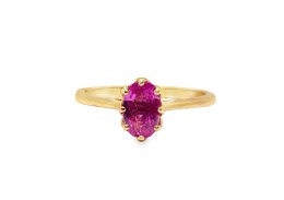 18ct Yellow Gold Pink Sapphire Solitaire Ring