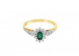 Pre-owned 9ct Gold Emerald and Diamond Ring Pre-owned 9ct Gold Emerald and Diamond Ring