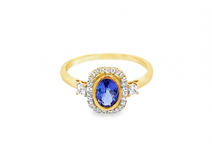 Pre-owned 9ct Gold Synthetic Gemstone Ring