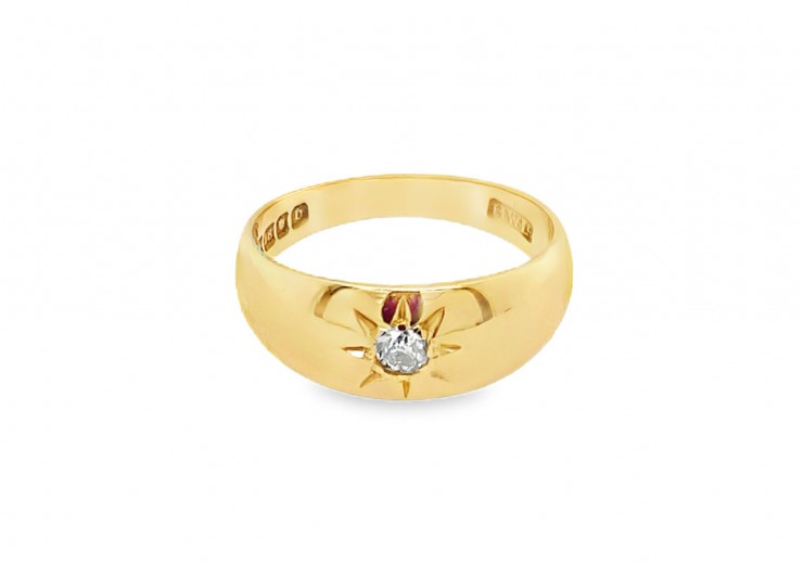 Pre-owned Antique 18ct Yellow Gold Diamond Ring