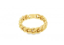 Pre-owned 9ct Yellow Gold Chain Link Ring