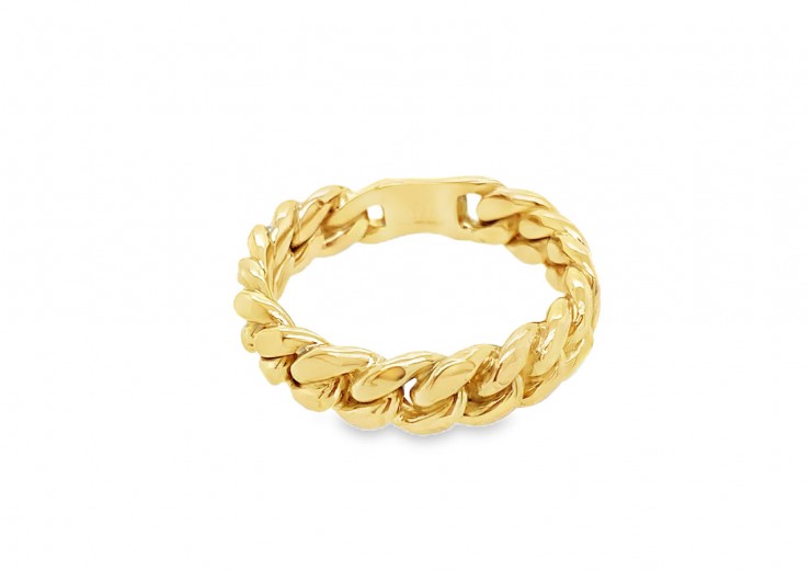 Pre-owned 9ct Yellow Gold Chain Link Ring