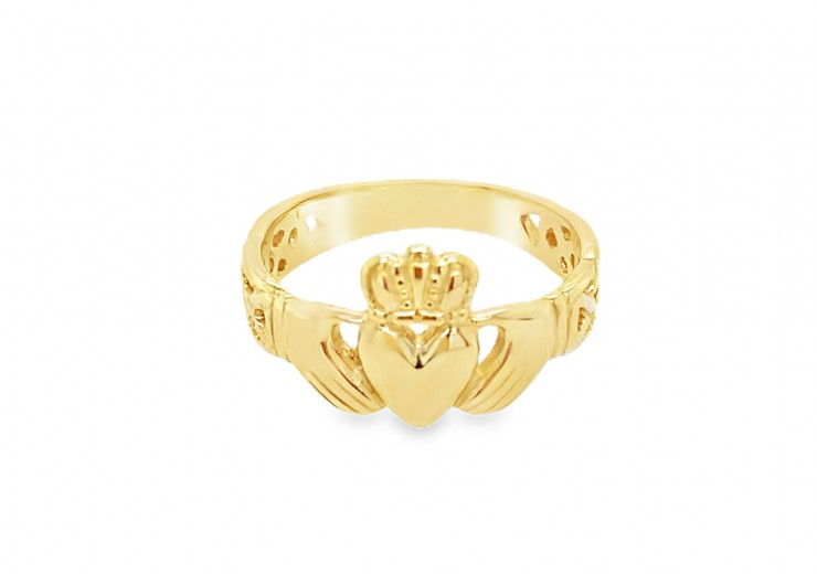 Pre-owned 9ct Yellow Gold Claddagh Ring
