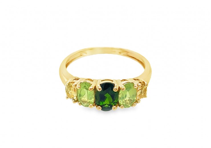 Pre-owned 9ct Yellow Gold Mixed Gemstone Ring