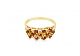 Pre-owned 9ct Yellow Gold & Garnet Ring